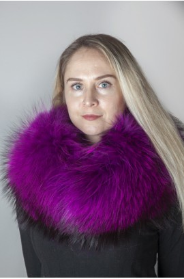 Violet-lilla Finnraccoon fur neck warmer